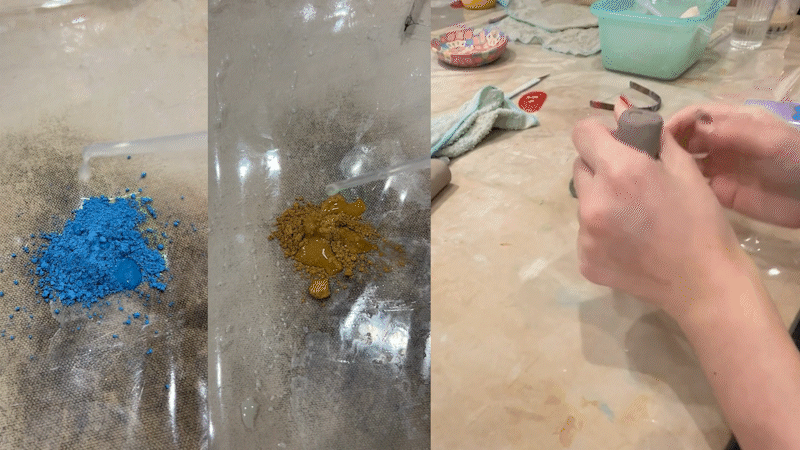 絞胎陶藝的製作過程 Nerikomi process